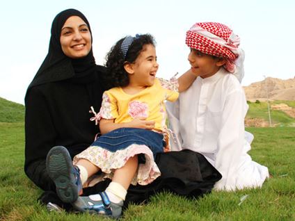 Muslim Children and Mother