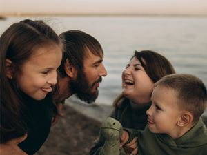 laughing family