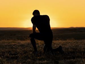 Football Player Praying