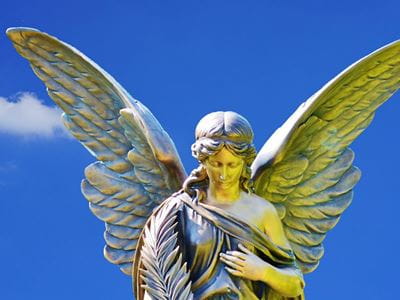 angel in blue skies