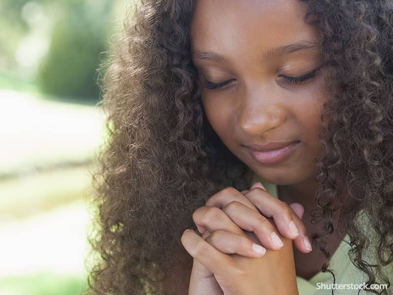 child girl outside prayer