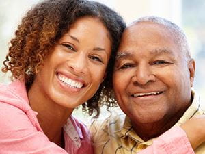 Grandfather and granddaughter