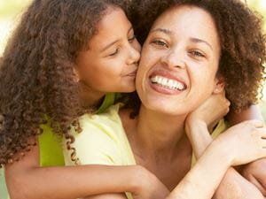 happy mother and daughter