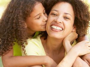 happy mother and daughter