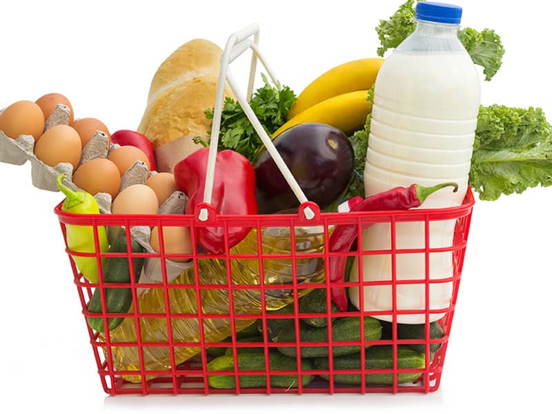 food groceries in basket