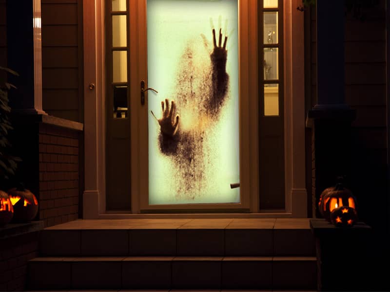 halloween window projection video