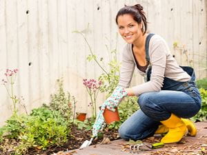 woman gardening