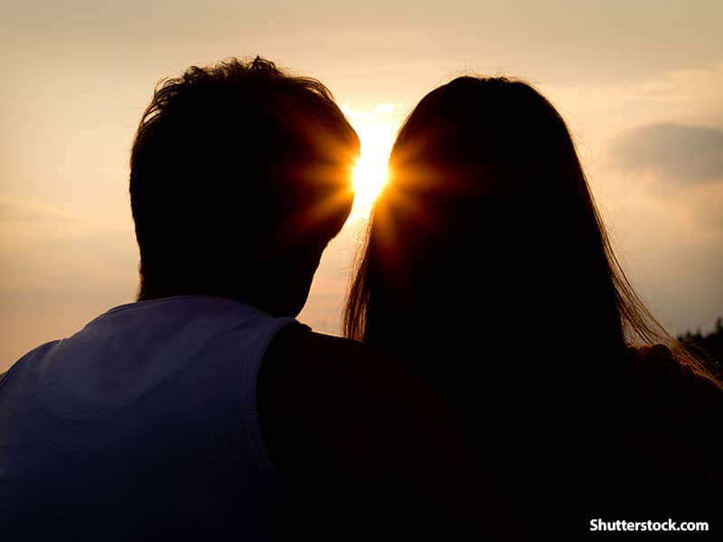 people couple sunset