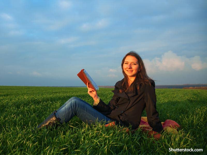 people woman reading book