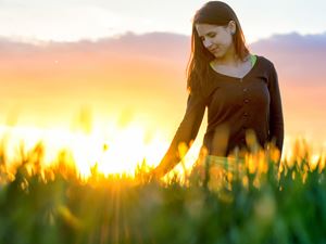 woman in field