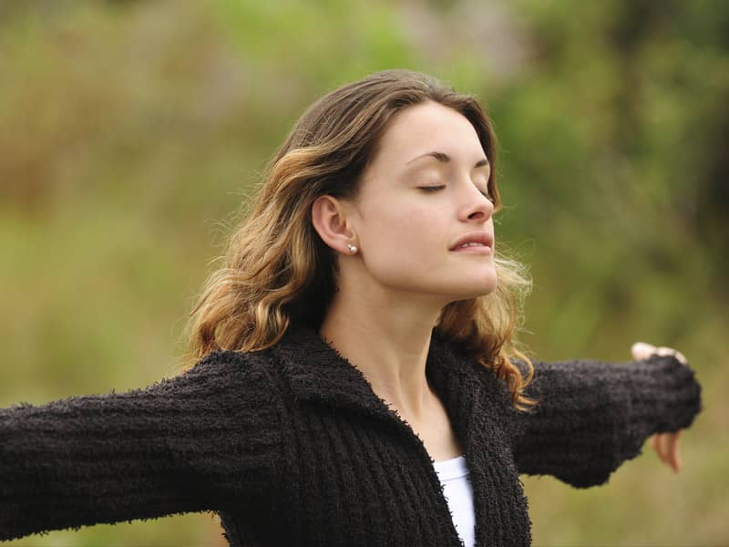 Woman praising God