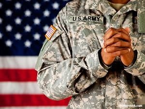 people soldier praying