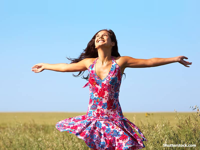 spiritual woman in field