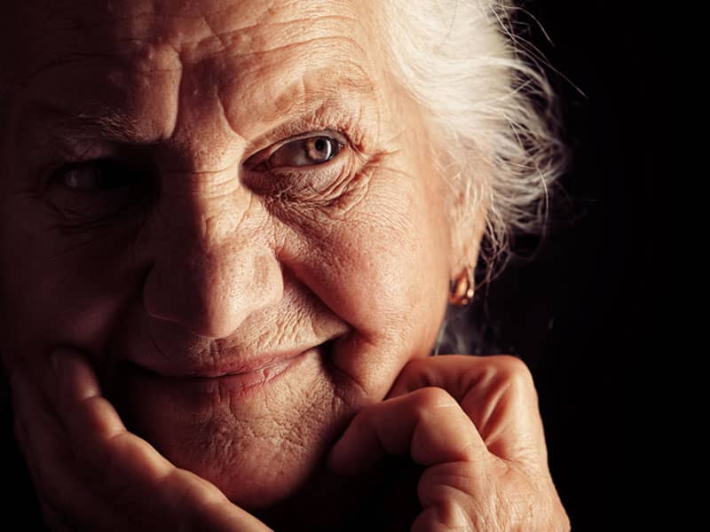 elderly woman smiling