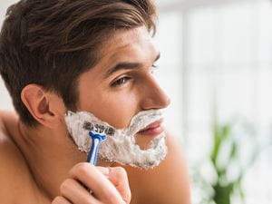 man shaving