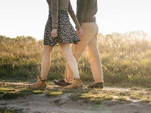 couple holding hands