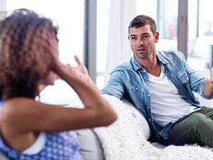 couple couch fight