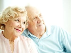 elderly couple in love