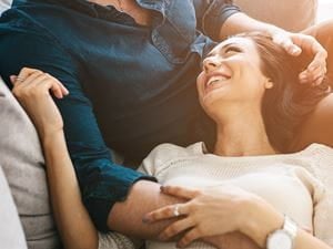 Man and woman laying together 