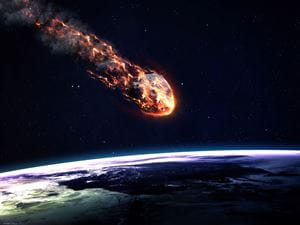 Asteroid striking Earth