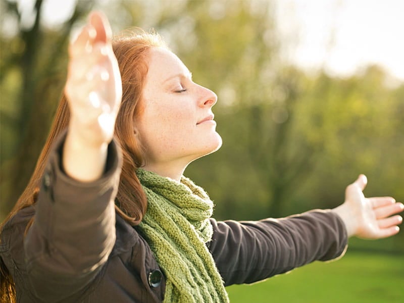 people woman praise outdoors