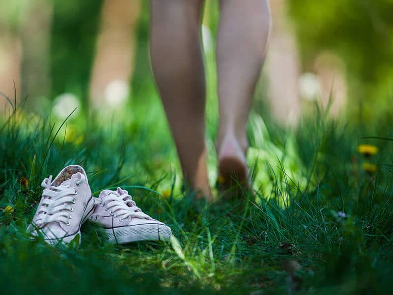Bare feet in grass