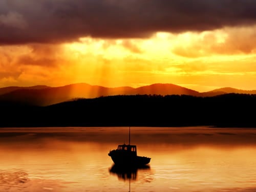 Boat on a lake