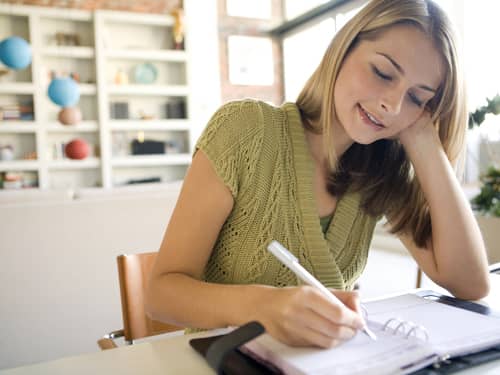 Studying woman