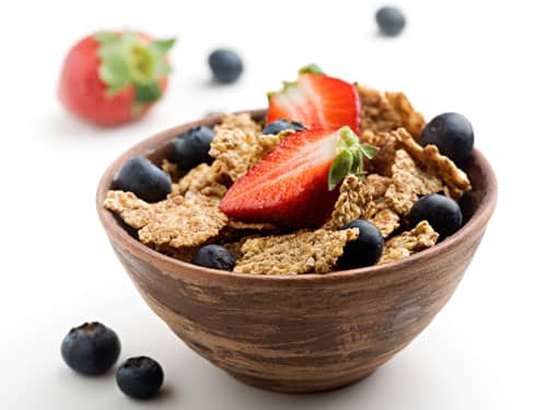 Healthy cereal and fruit