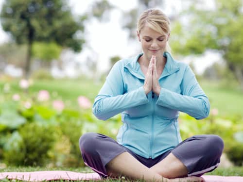 Meditating woman