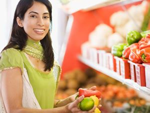 Woman at grocery store