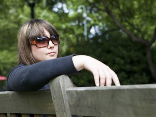 Relaxed woman with sunglasses