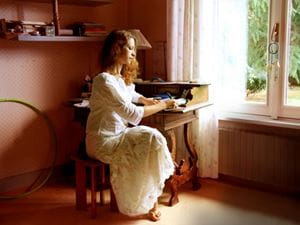 Writing at desk