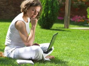 Woman with computer