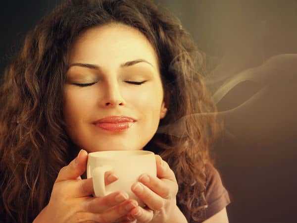 Big Stock Beauty Woman With Cup of Coffee