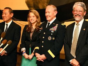 Julia Anderson with Ambassdor Fujisaki and General Dempsey