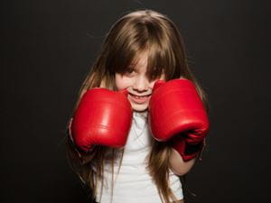 little girl boxing