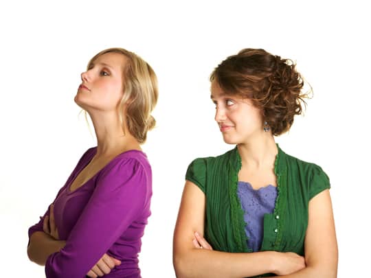 Two women not speaking to each other