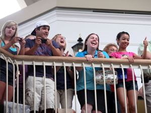 Flash mob caroling at the mall