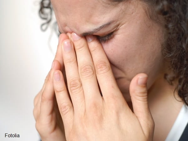 Woman looking stressed out